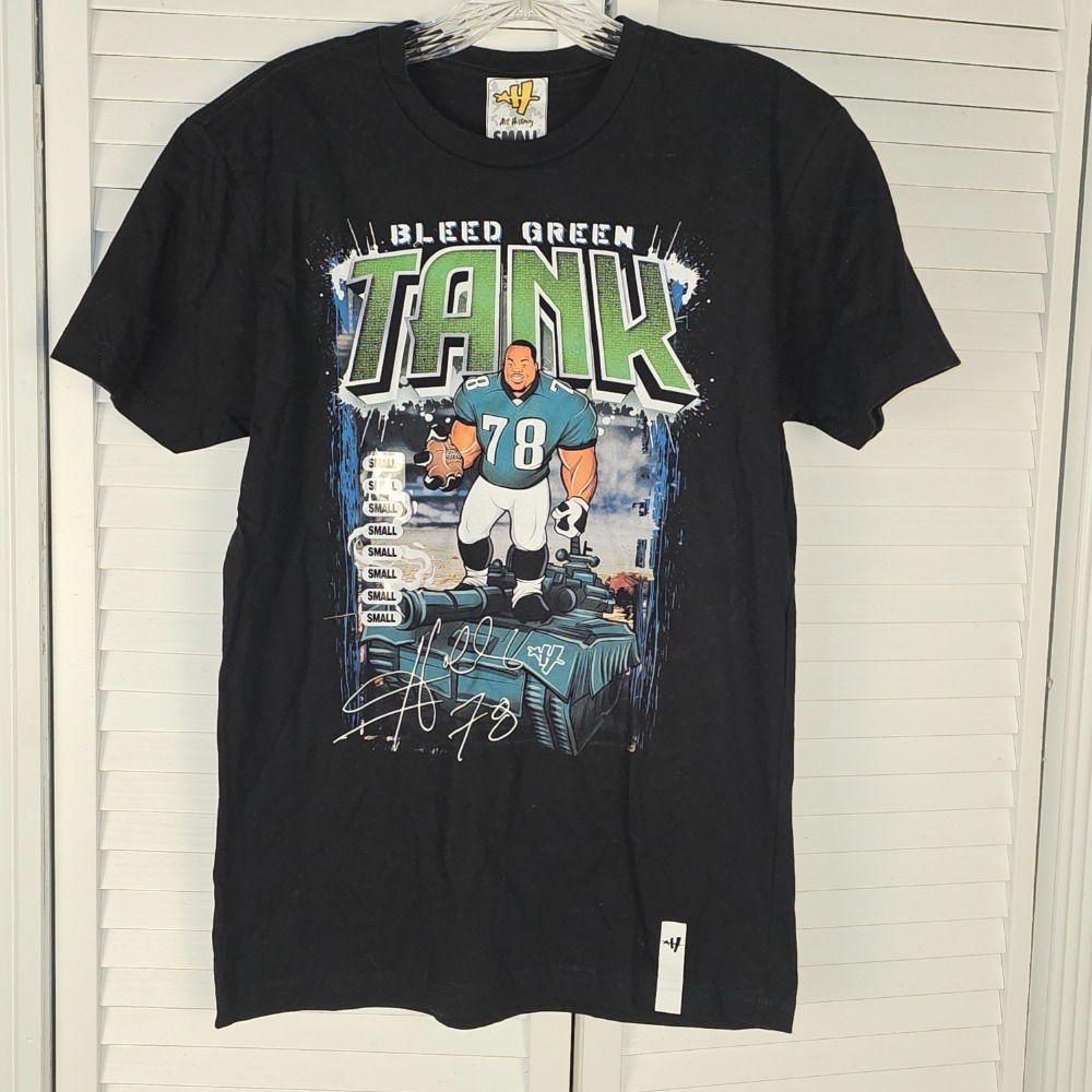 New Art History Philadelphia Eagles #78 Hollis Thomas The Tank Bleed Green Tee S
